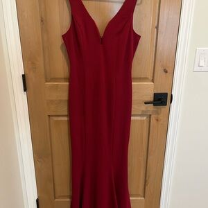 Elegant Burgundy Evening Gown
